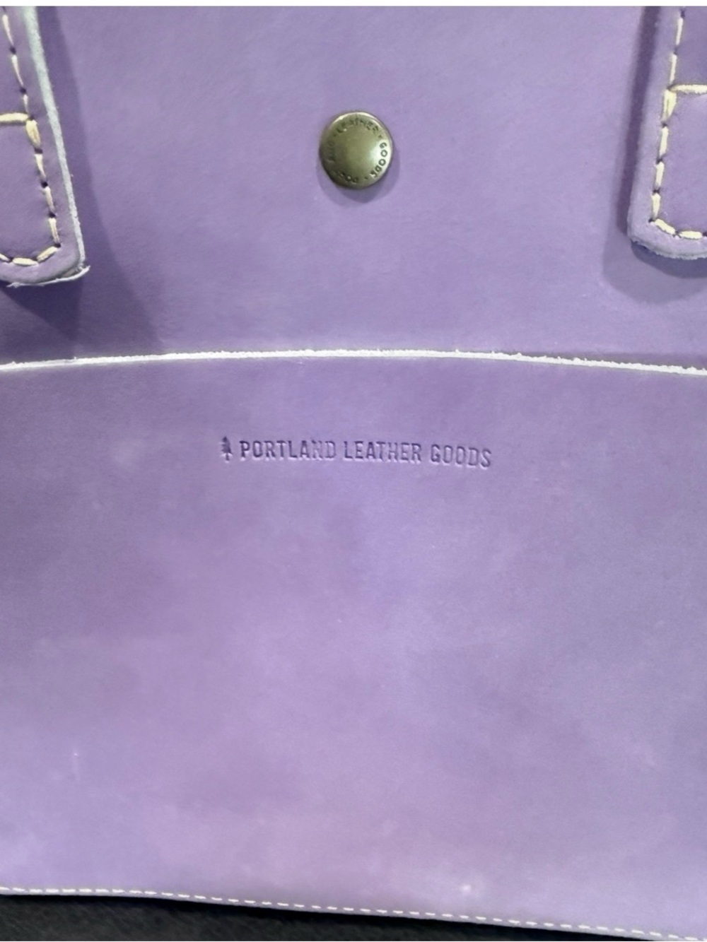 Portland Leather Chalk Mini Crossbody Snap Tote (Unicorn color) - Picture 2 of 6